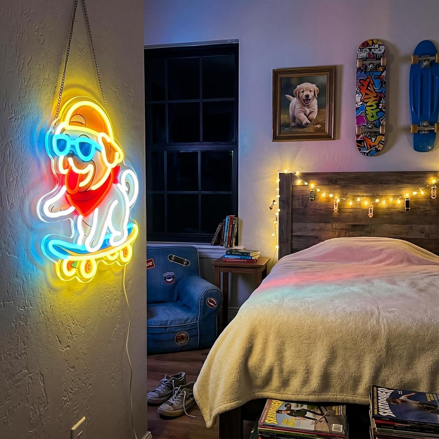Kaykaycı Köpek Neon Tabelası,  - Skateboard incelemesi ve fiyatı